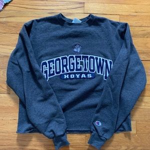 Champion Cropped Crewneck - Georgetown Hoyas